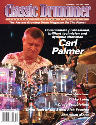 Classic Drummer Magazine Cover, April-May-June 2008, Carl Palmer